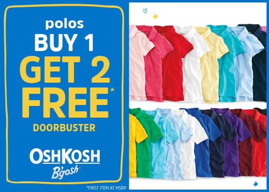 OshKosh Polos Buy 1 Get 2 Free Doorbuster