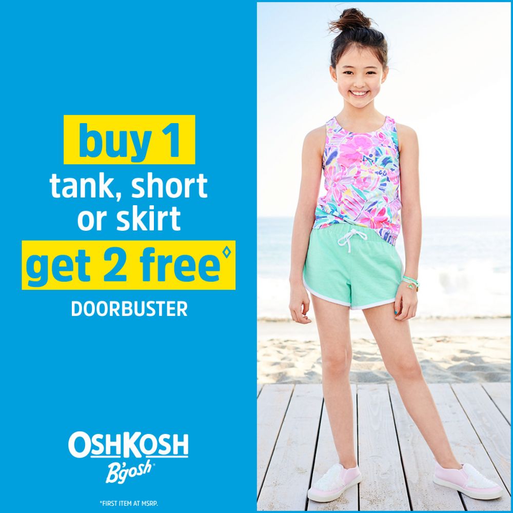 OshKosh Buy 1 Tank, Short or Skirt Get 2 Free Doorbuster**