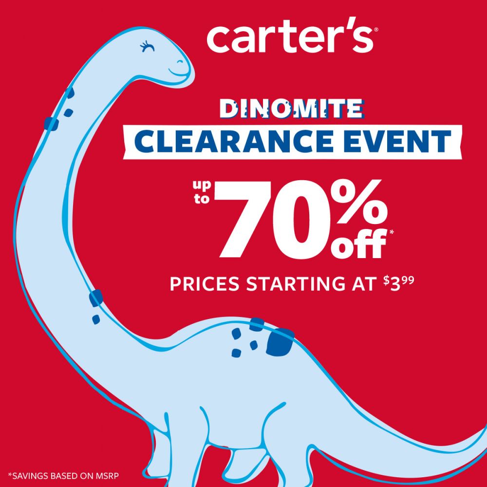 Carter’s Dinomite Clearance Event  Up To 70% Off* 