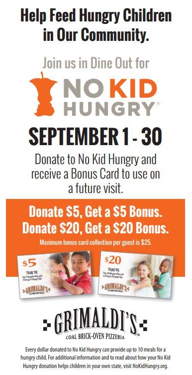 Annual Dine Out for No Kid Hungry fundraiser