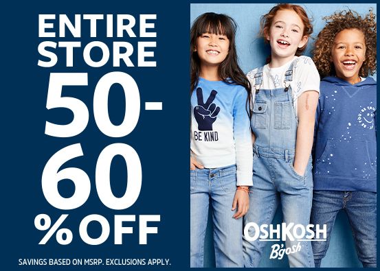 OshKosh Dream In Denim  50-60% Off Entire Store  