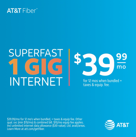 Contract free Fiber for as low as $39.99 