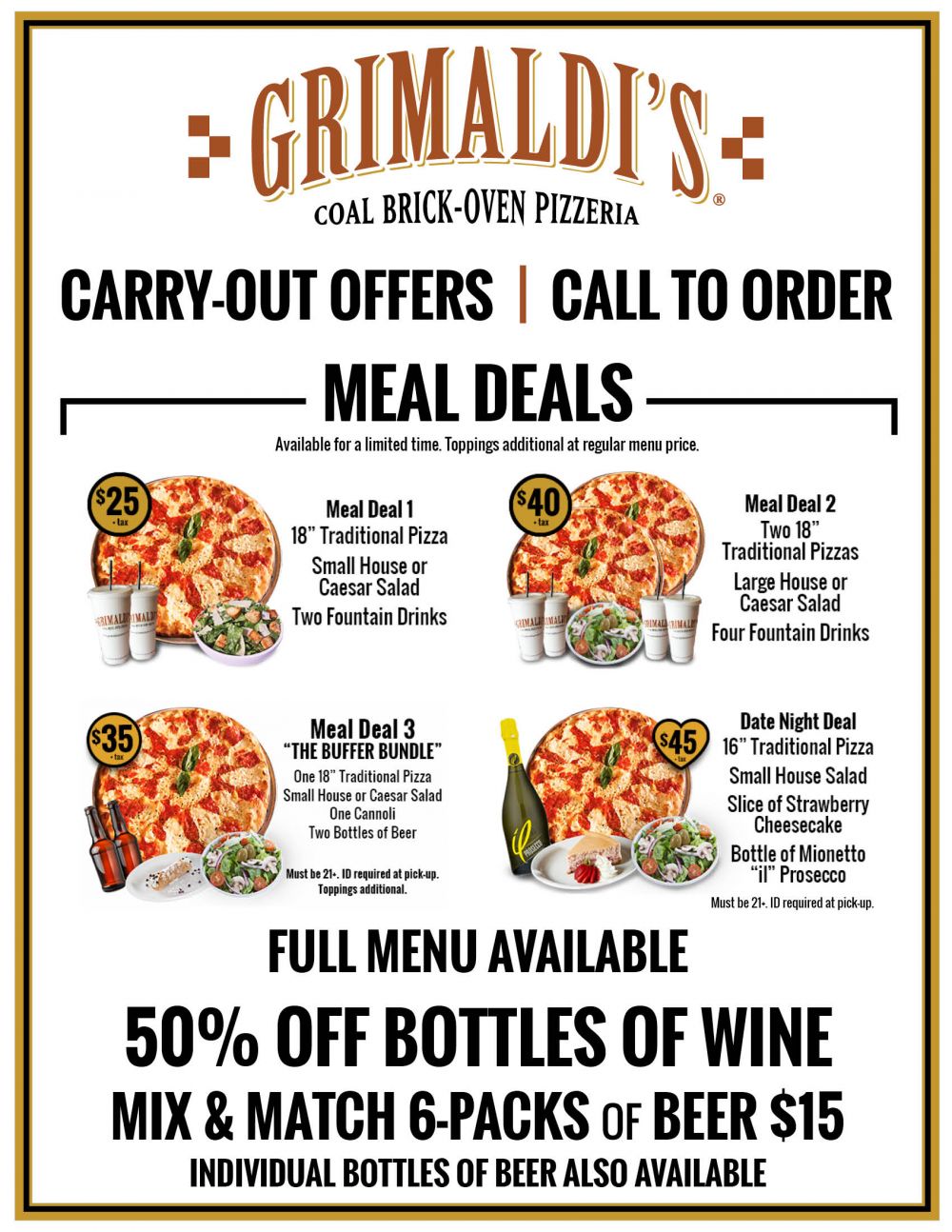 Meal Deals (Carry Out and Phone Orders Only)