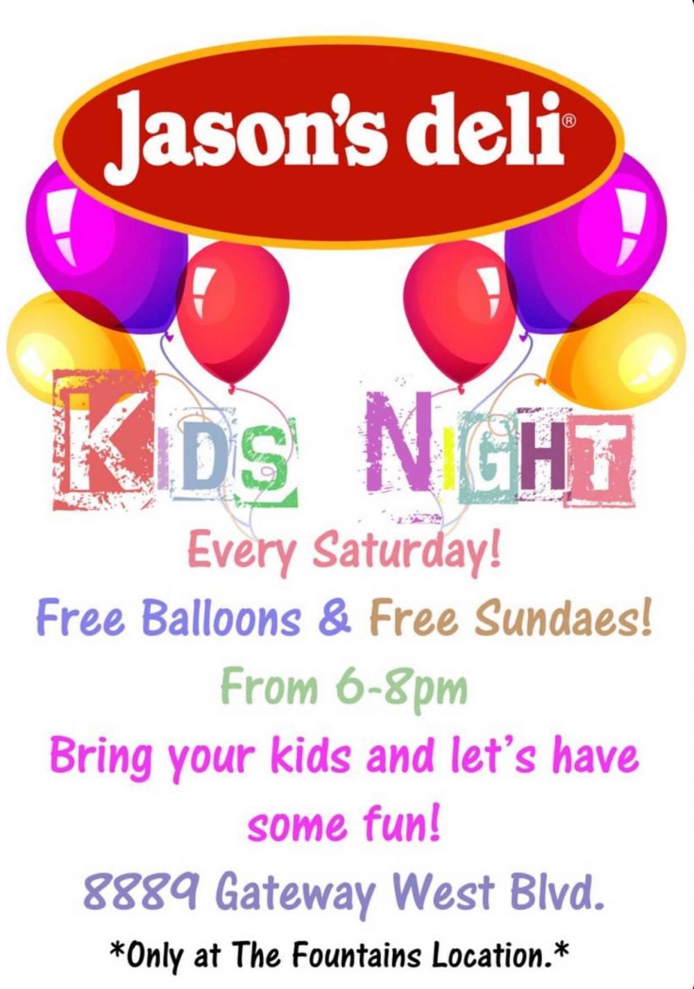 Jason's Deli Kids Night