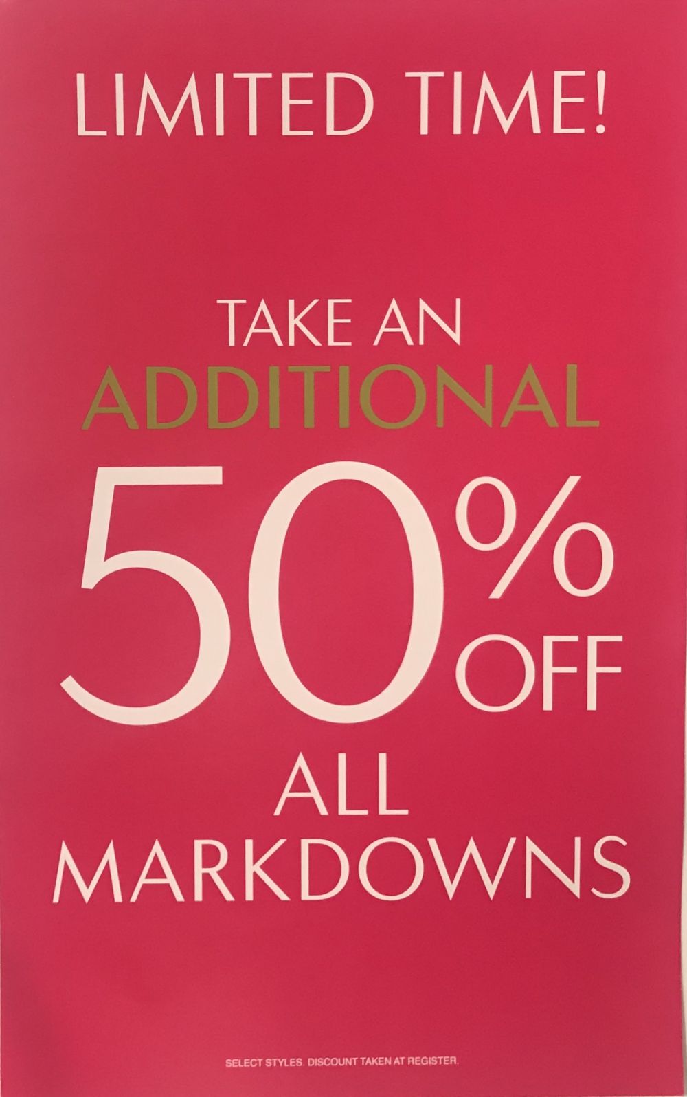 Additional 50% Off All Clearance